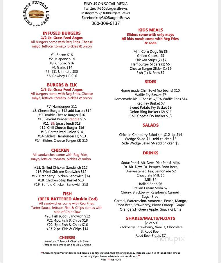 Stonewood Bar and Grill - Vancouver, WA menu_pic