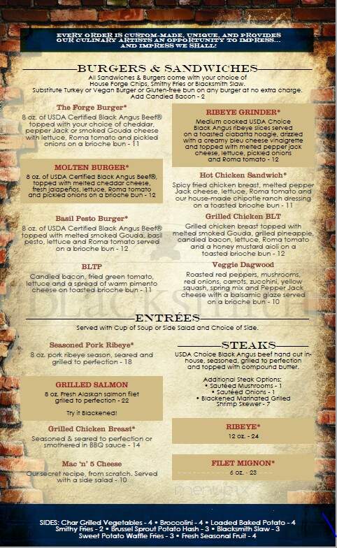 The Blacksmith - Pembroke, MA menu_pic