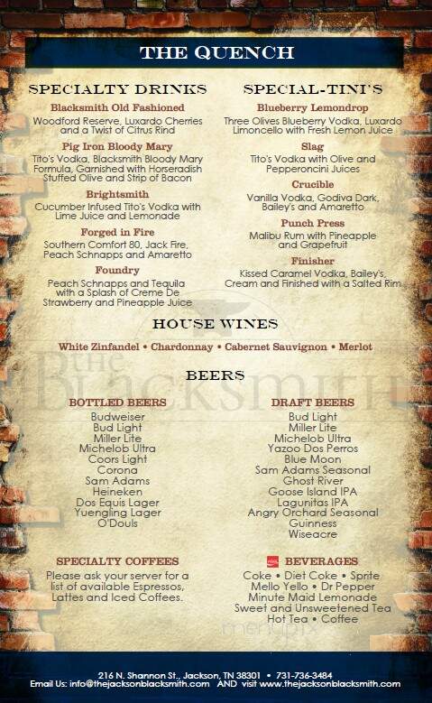 The Blacksmith - Pembroke, MA menu_pic