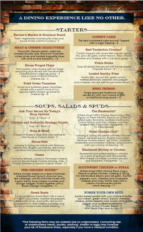 The Blacksmith - Pembroke, MA menu_pic