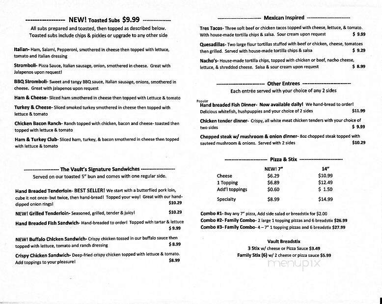 1920 Vault - Lebanon, IN menu_pic