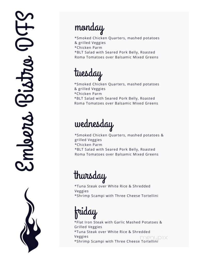 Embers Bistro - DeFuniak Springs, FL menu_pic
