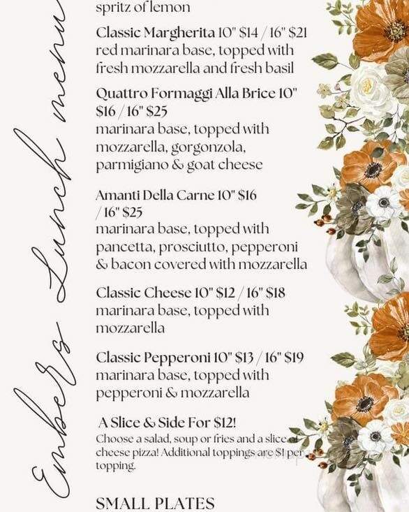 Embers Bistro - DeFuniak Springs, FL menu_pic