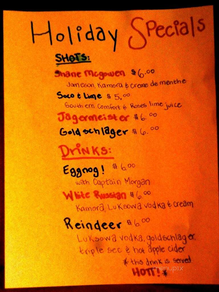 The Cave - Chapel Hill, NC menu_pic