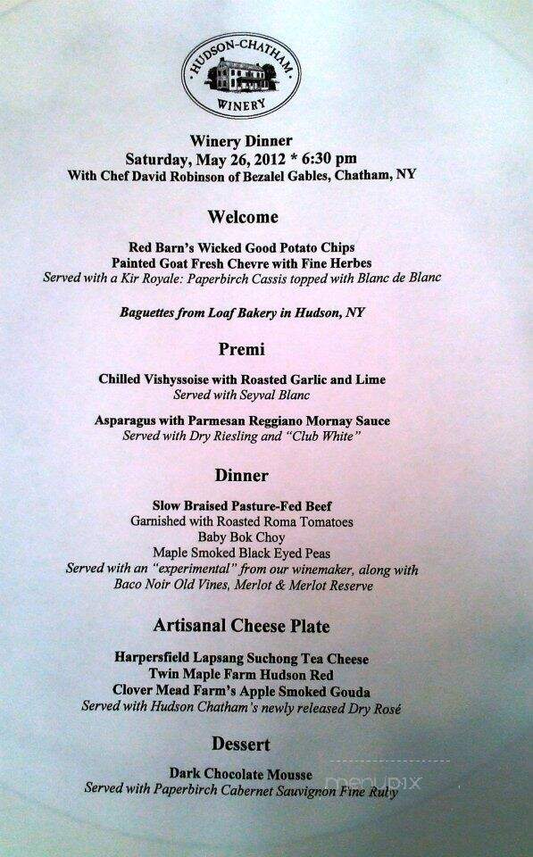 Hudson-Chatham Winery - Ghent, NY menu_pic
