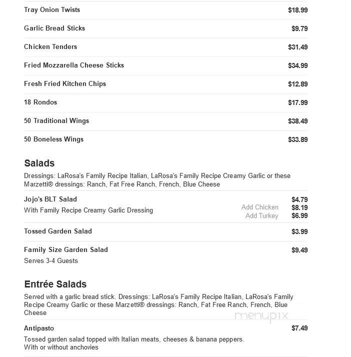 Larosa's - Hamilton, OH menu_pic