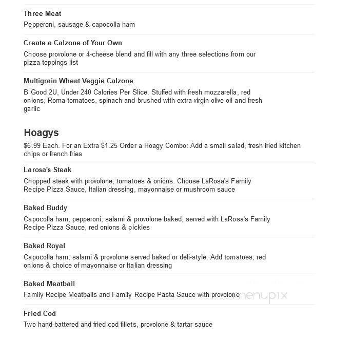 Larosa's - Hamilton, OH menu_pic