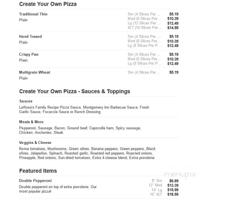Larosa's - Hamilton, OH menu_pic