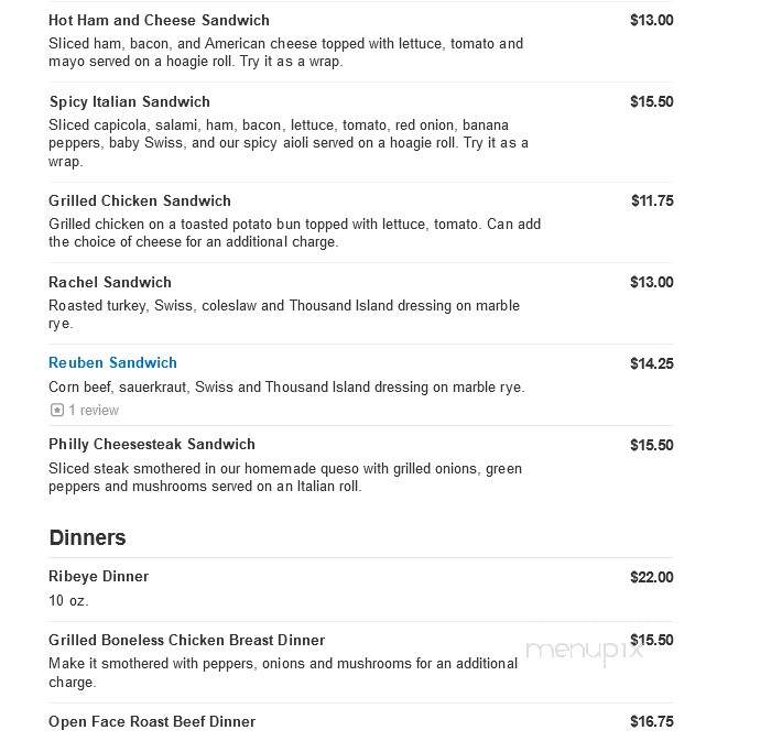 River City Tavern & Grill - Marietta, OH menu_pic
