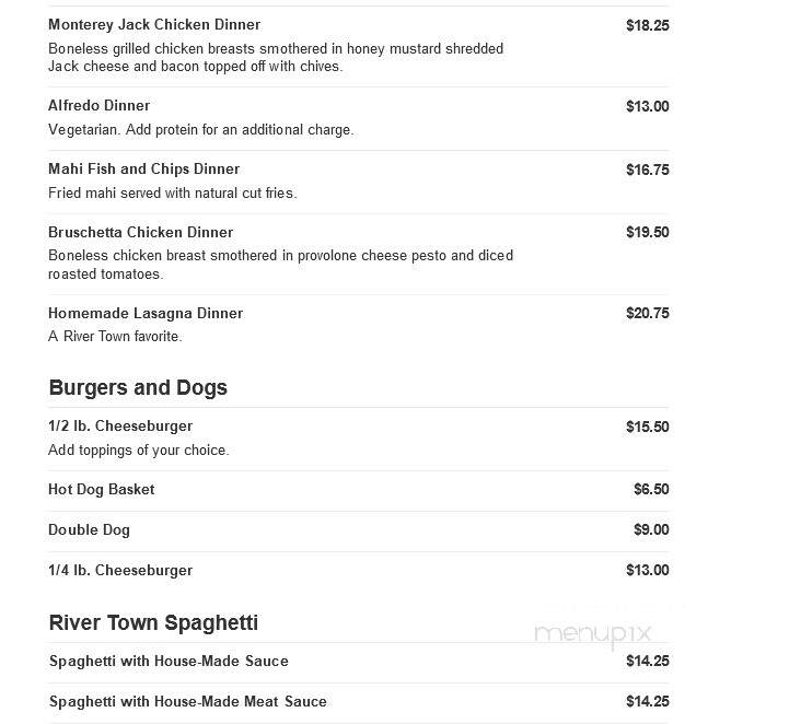 River City Tavern & Grill - Marietta, OH menu_pic