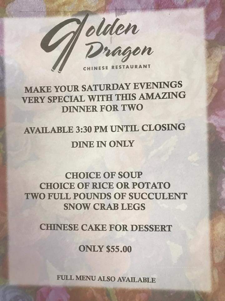 Golden Dragon Chinese Restaurant - Ironwood, MI menu_pic