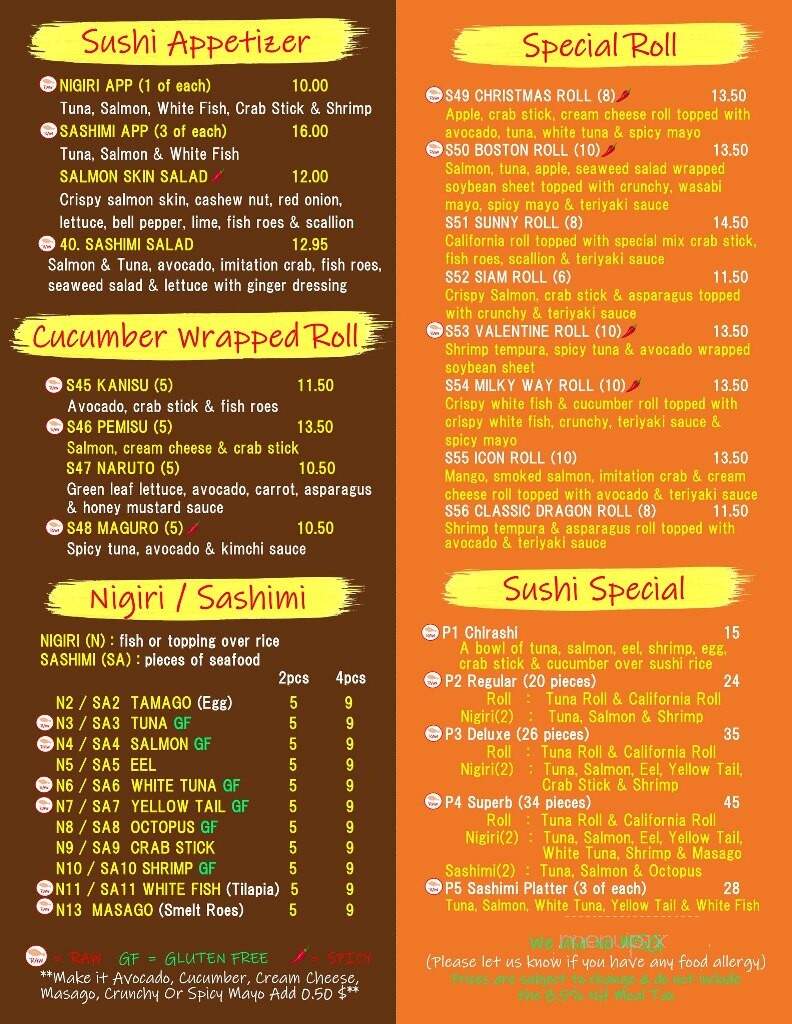 Thai Smile - Plymouth, NH menu_pic