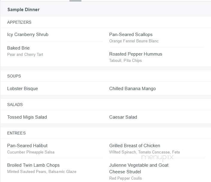 Migis Lodge - South Casco, ME menu_pic