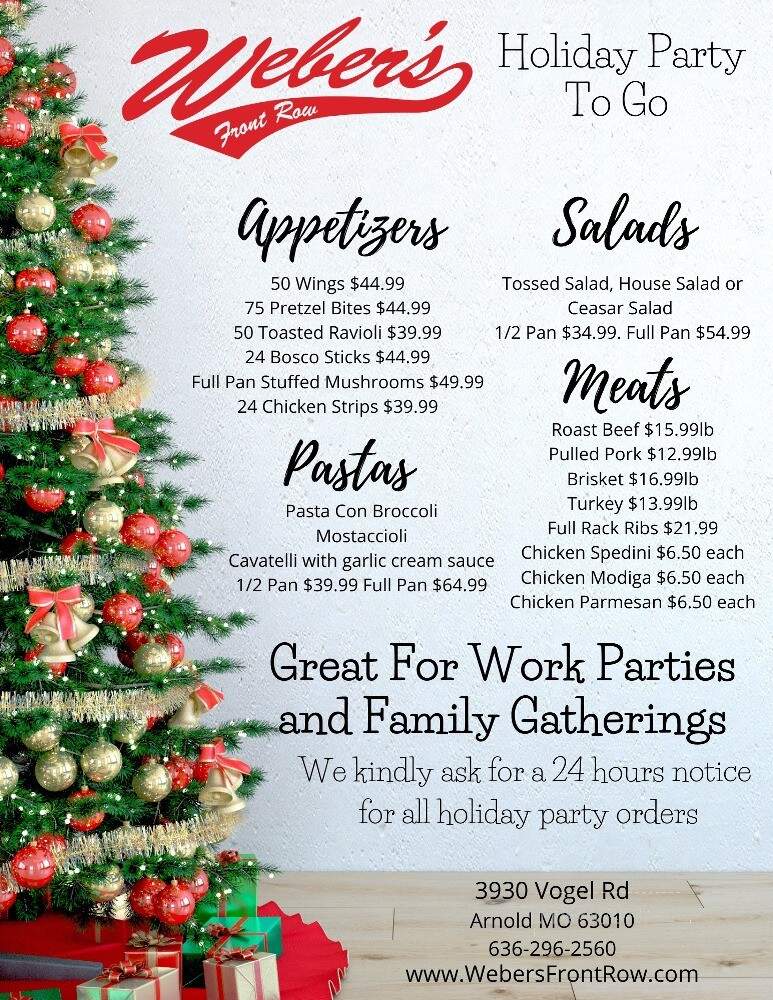 Weber's Front Row - Arnold, MO menu_pic