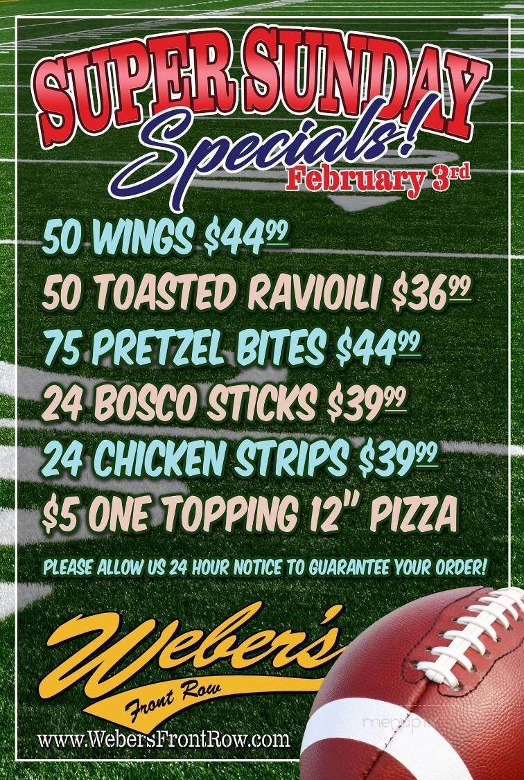 Weber's Front Row - Arnold, MO menu_pic