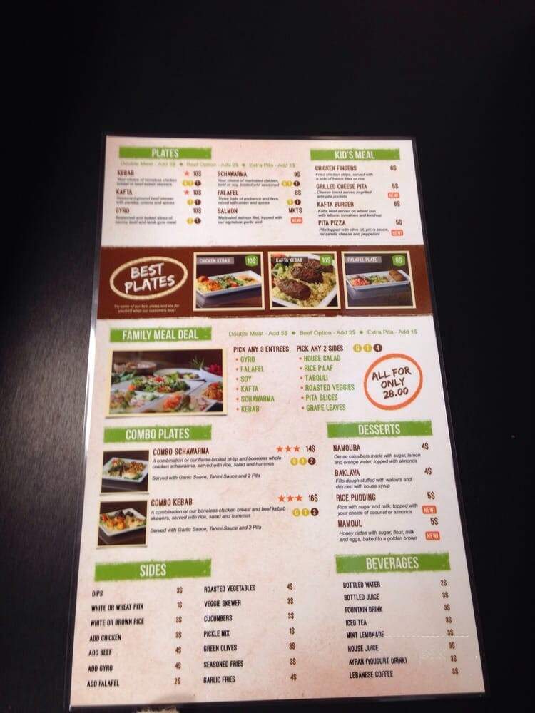 Najwa's Mediterranean Cuisine - Loma Linda, CA menu_pic