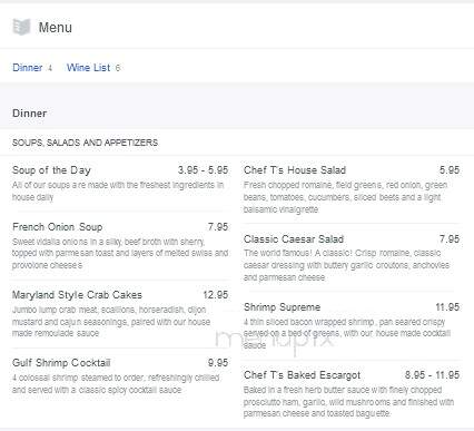Chef T's Garden Grill - Lakeland, FL menu_pic