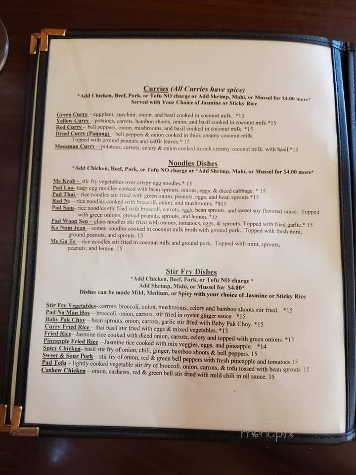 Charley's Thai Cuisine - Waikoloa, HI menu_pic