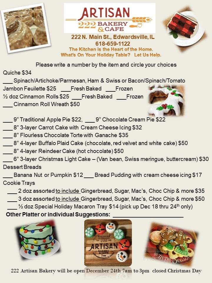 222 Artisan Bakery - Edwardsville, IL menu_pic