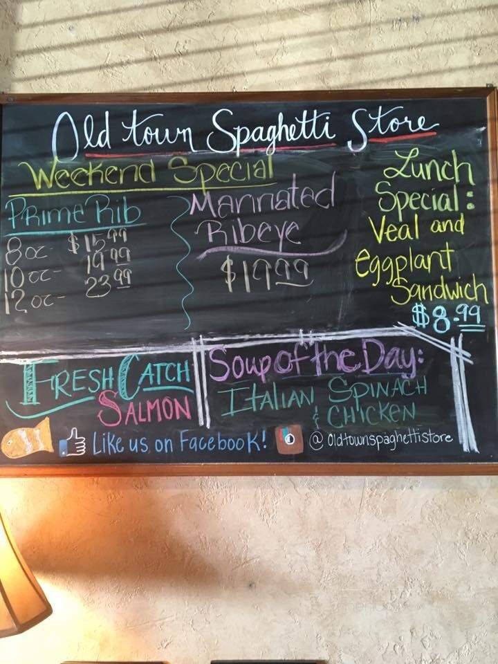 Old Town Spaghetti Store - Jackson, TN menu_pic