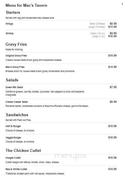 Mac's Tavern - Elmira, NY menu_pic