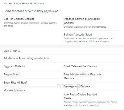 Juliano's Caterers - New Rochelle, NY menu_pic