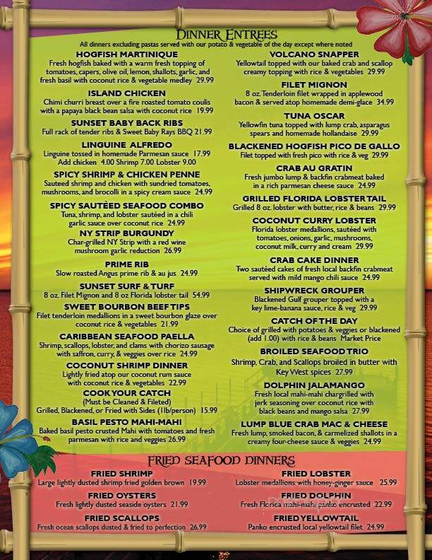 Sunset Grille & Raw Bar - Marathon, FL menu_pic