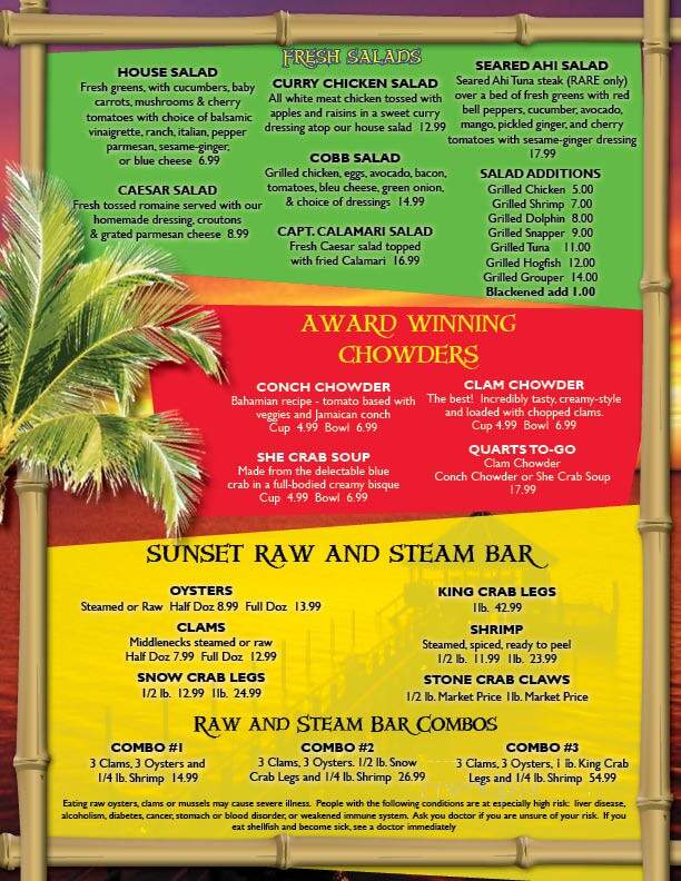 Sunset Grille & Raw Bar - Marathon, FL menu_pic