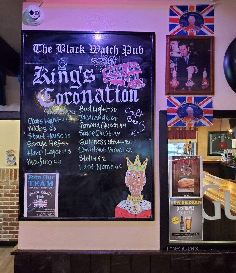 Black Watch Pub - Upland, CA menu_pic