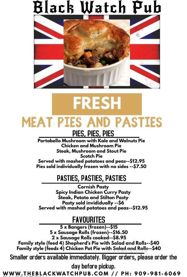 Black Watch Pub - Upland, CA menu_pic