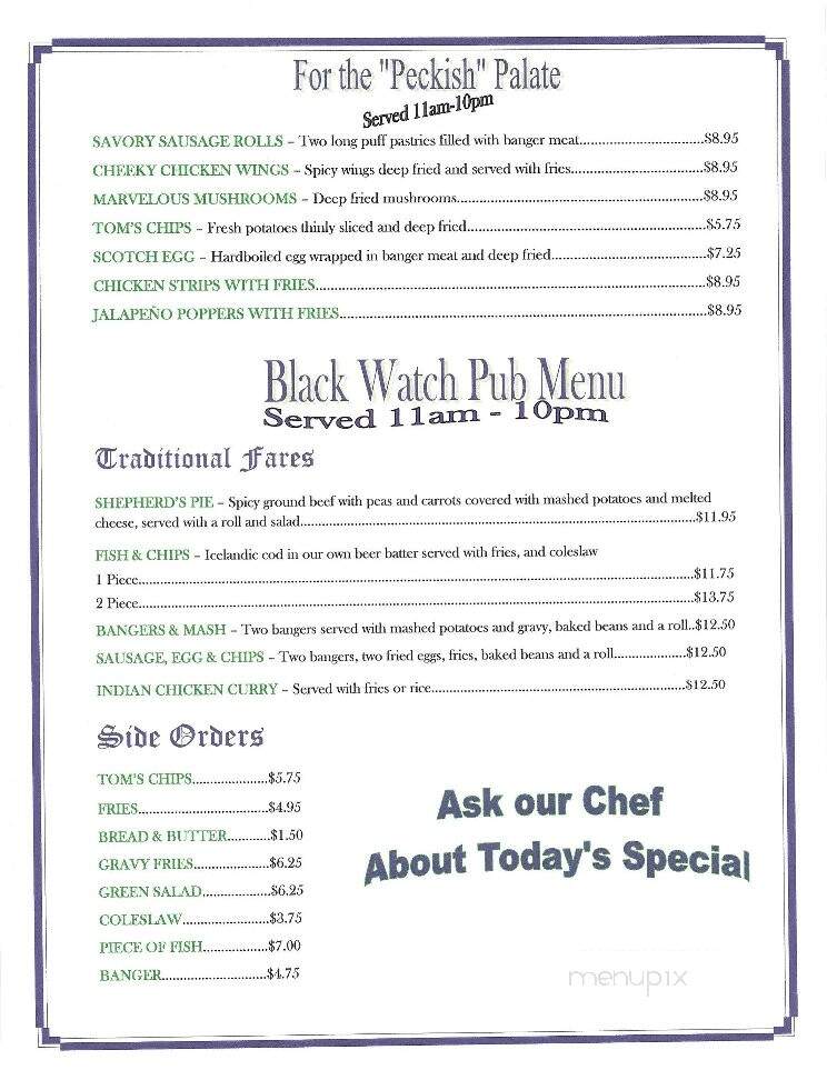 Black Watch Pub - Upland, CA menu_pic