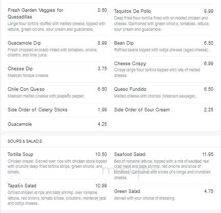 El Tapatio - Delta, CO menu_pic