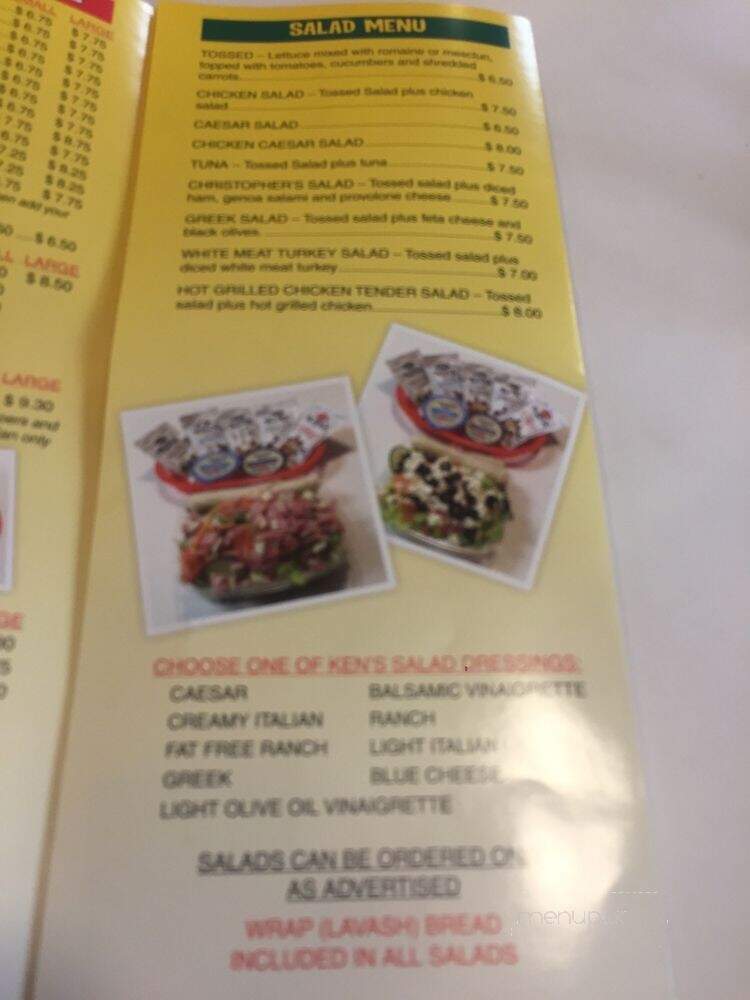 Christophers Subs & Pizza - Nashua, NH menu_pic