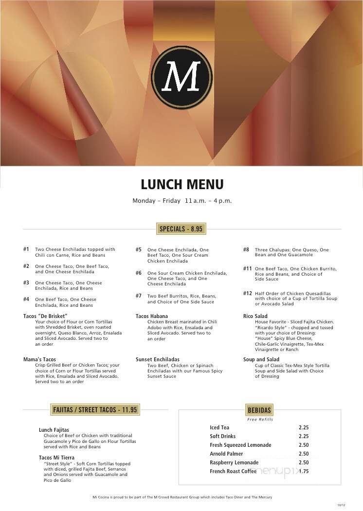 Mi Casino - Plano, TX menu_pic