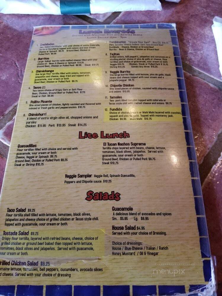 El Tucan Restaurant - Merritt Island, FL menu_pic