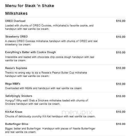Steak 'n Shake - Trinity, FL menu_pic