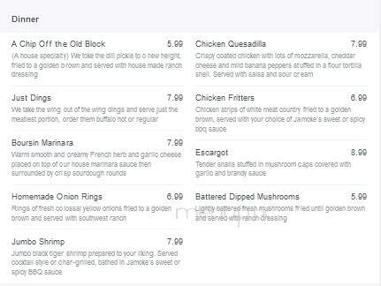 J J Jamokes Restaurant - Caro, MI menu_pic