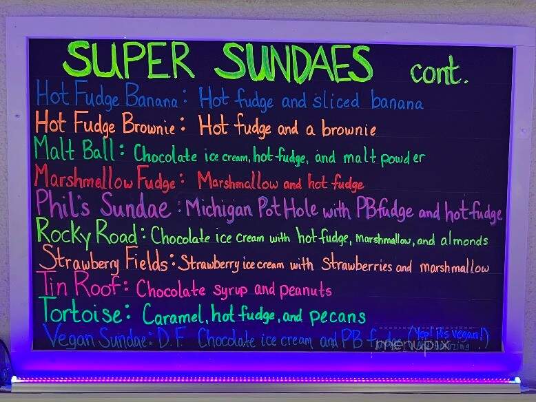 House Of Flavors Ice Cream - Pentwater, MI menu_pic