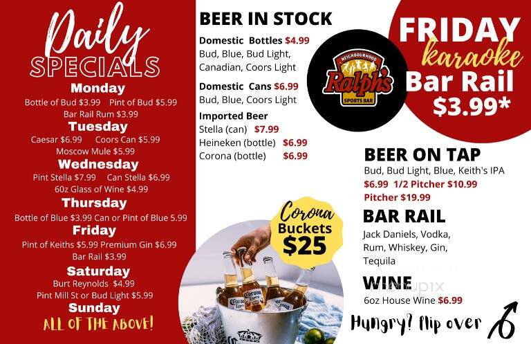 Ralph's Sports Bar - Ottawa, ON menu_pic