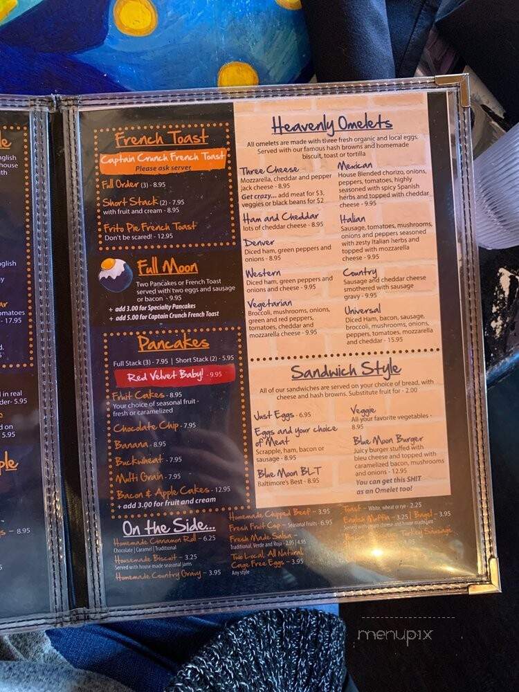 Blue Moon Cafe - Baltimore, MD menu_pic