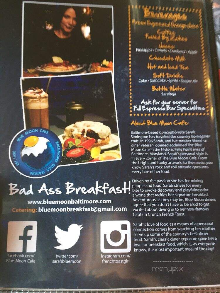 Blue Moon Cafe - Baltimore, MD menu_pic