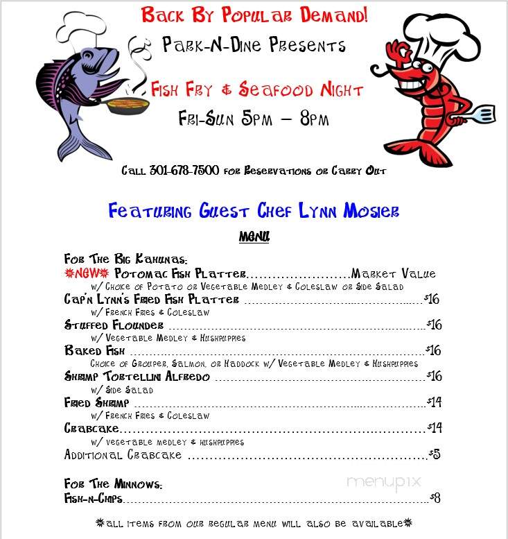 Park-N-Dine - Hancock, MD menu_pic