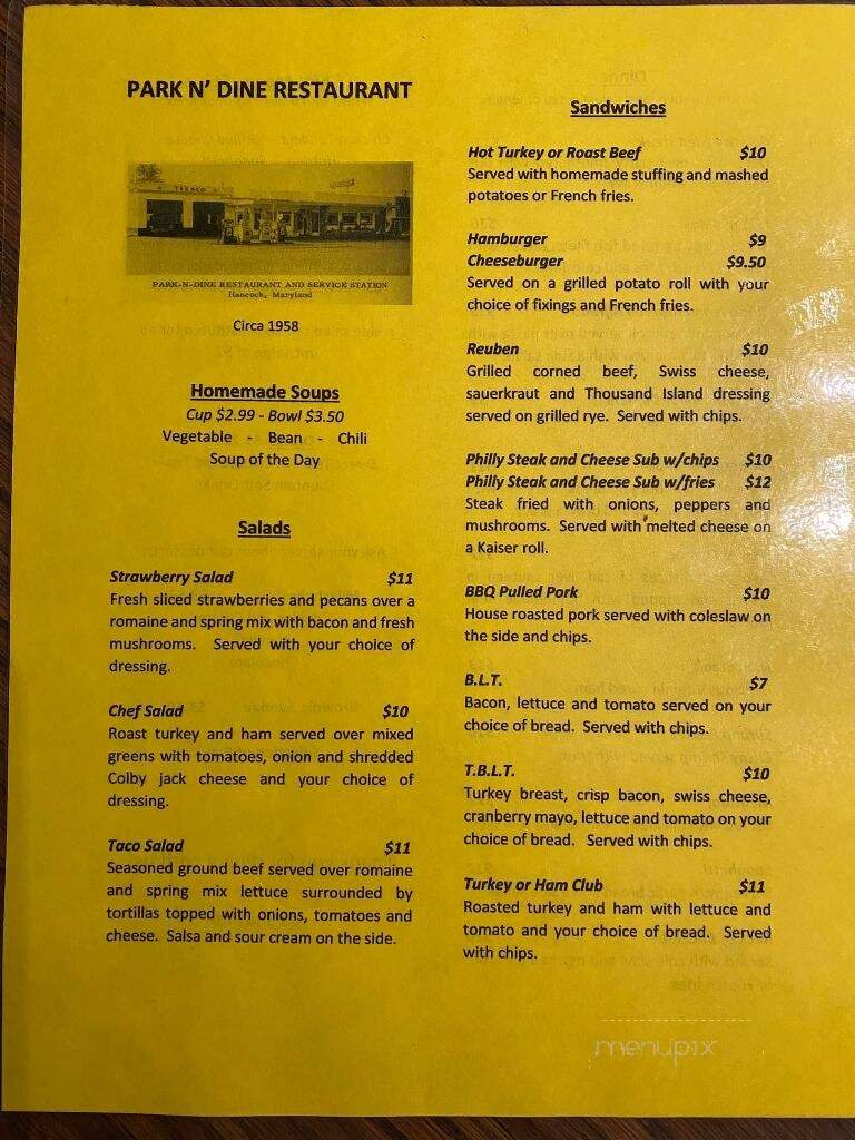 Park-N-Dine - Hancock, MD menu_pic