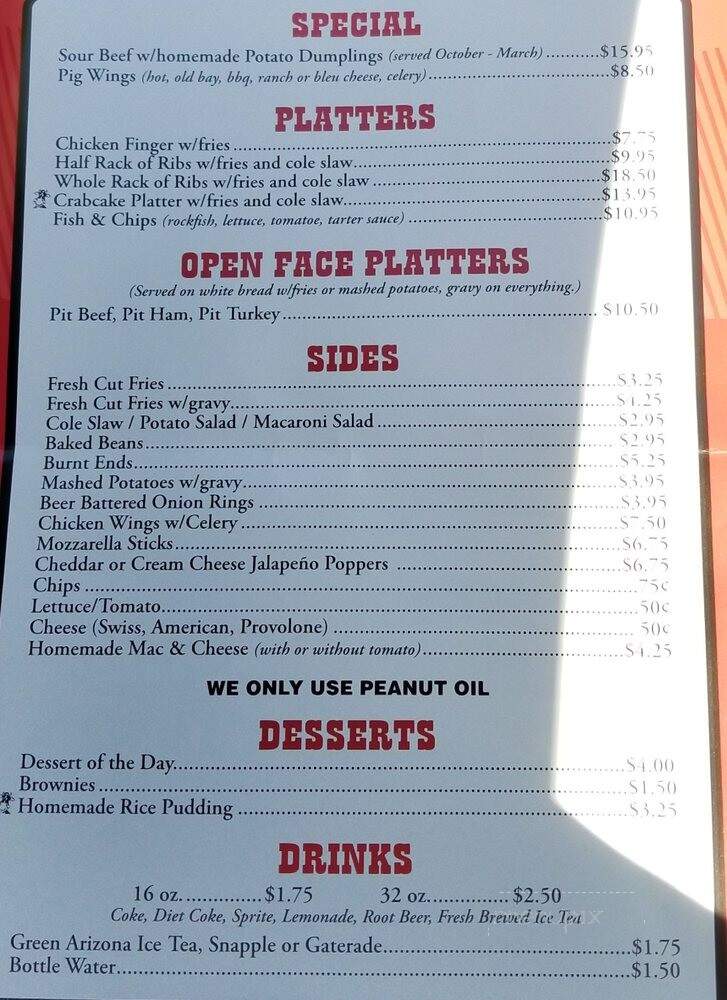Smokehouse Pitbeef - Middle River, MD menu_pic