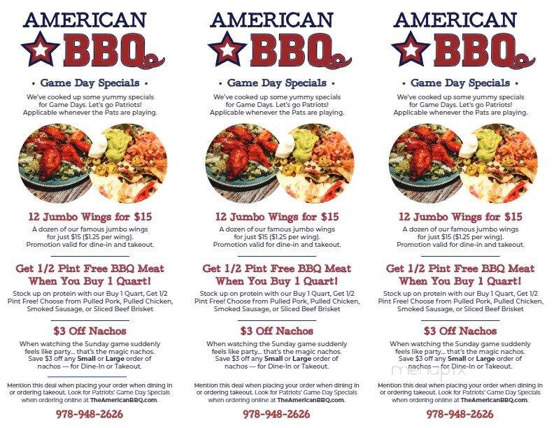 American Barbecue - Rowley, MA menu_pic
