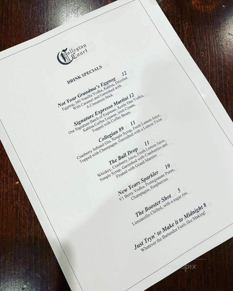 Collegian Court Restaurant - Chicopee, MA menu_pic