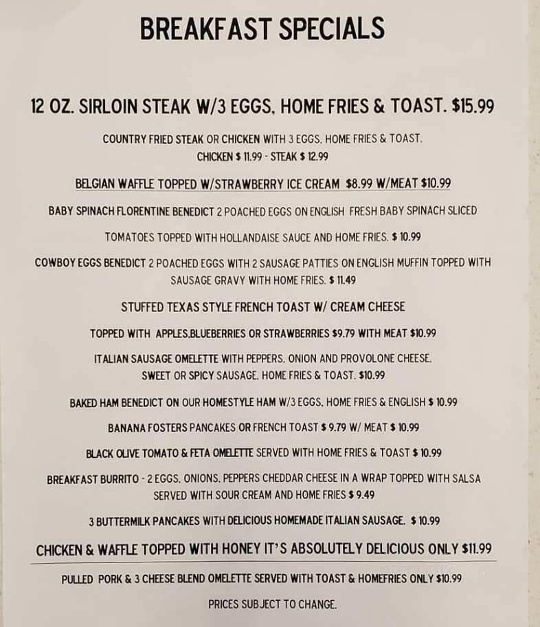 Connie's Restaurant - Hanson, MA menu_pic