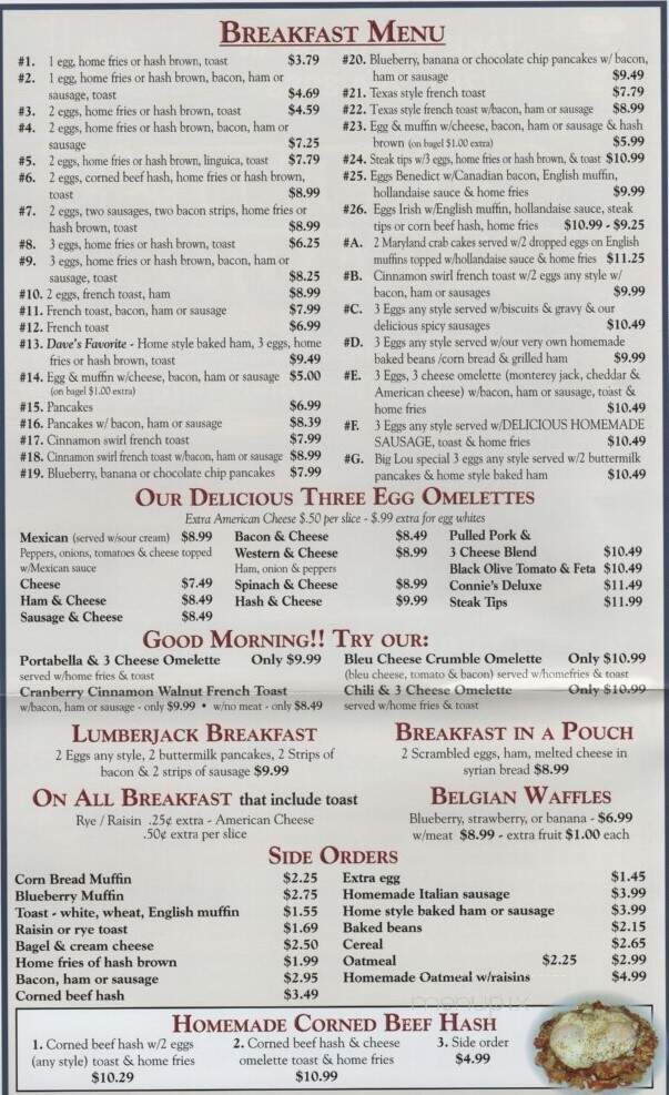 Connie's Restaurant - Hanson, MA menu_pic