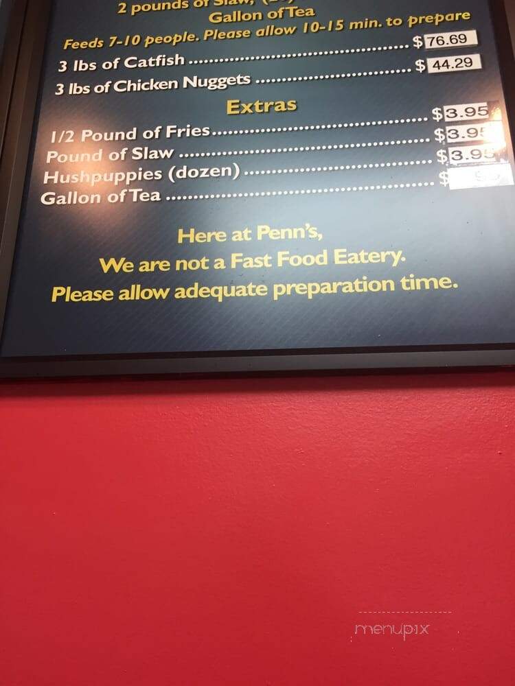 Penn Fish House - Brandon, MS menu_pic