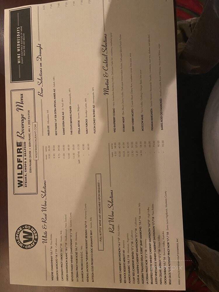 Wildfire Restaurant - Eden Prairie, MN menu_pic